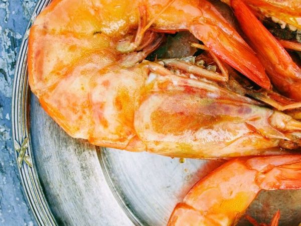 Verrines de Gambas, crème de Coco et&nbsp;Ananas.